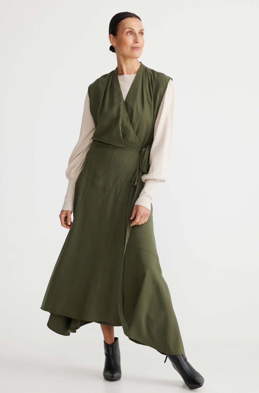 Women Brave + True | Brave + True Amalita Dress In Deep Moss