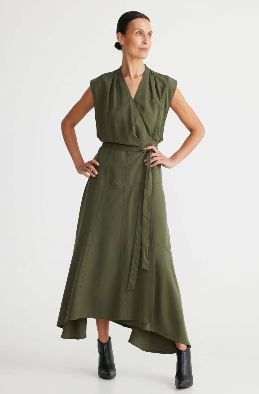 Women Brave + True | Brave + True Amalita Dress In Deep Moss