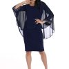 Women Frank Lyman | Lyman By Frank Lyman Cape Dress In Midnight 248148