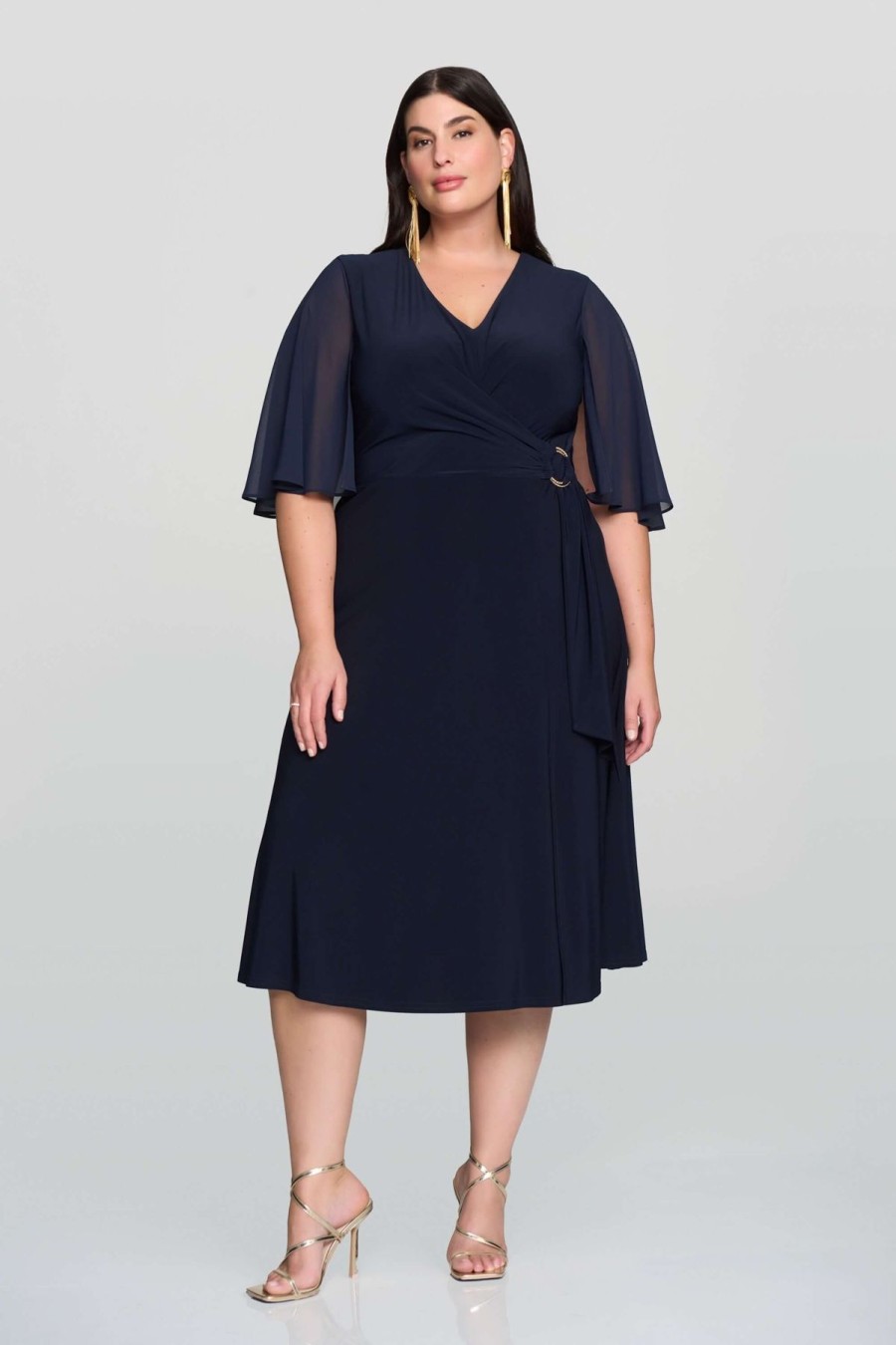 Women Joseph Ribkoff | Signature By Joseph Ribkoff Flare Dress In Midnight 231757