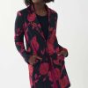 Women Joseph Ribkoff | Joseph Ribkoff Hyde Park Coat In Midnight Roses 223001