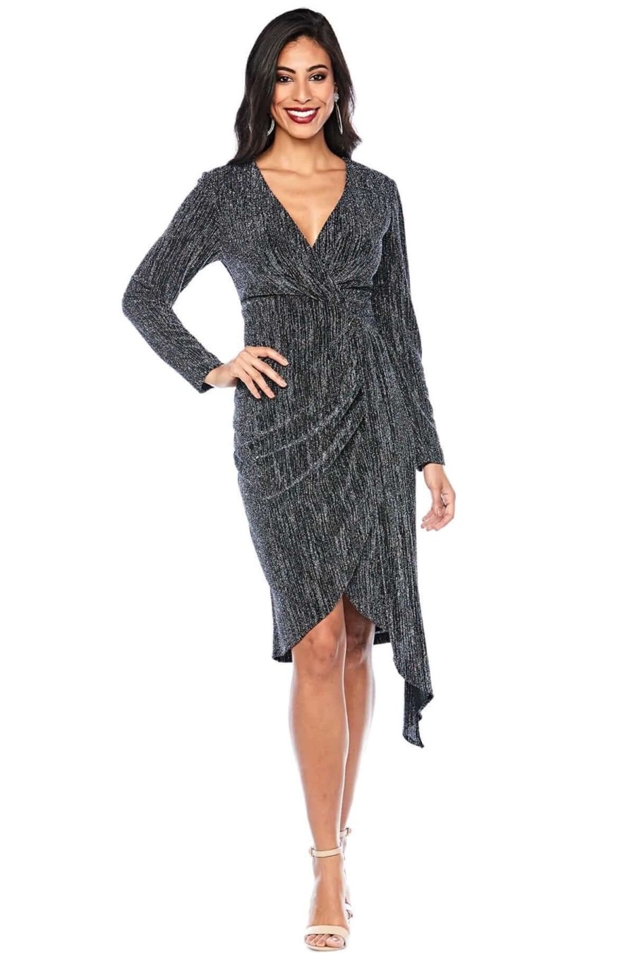 Women Zaliea | Zaliea Sparkle Dress In Midnight