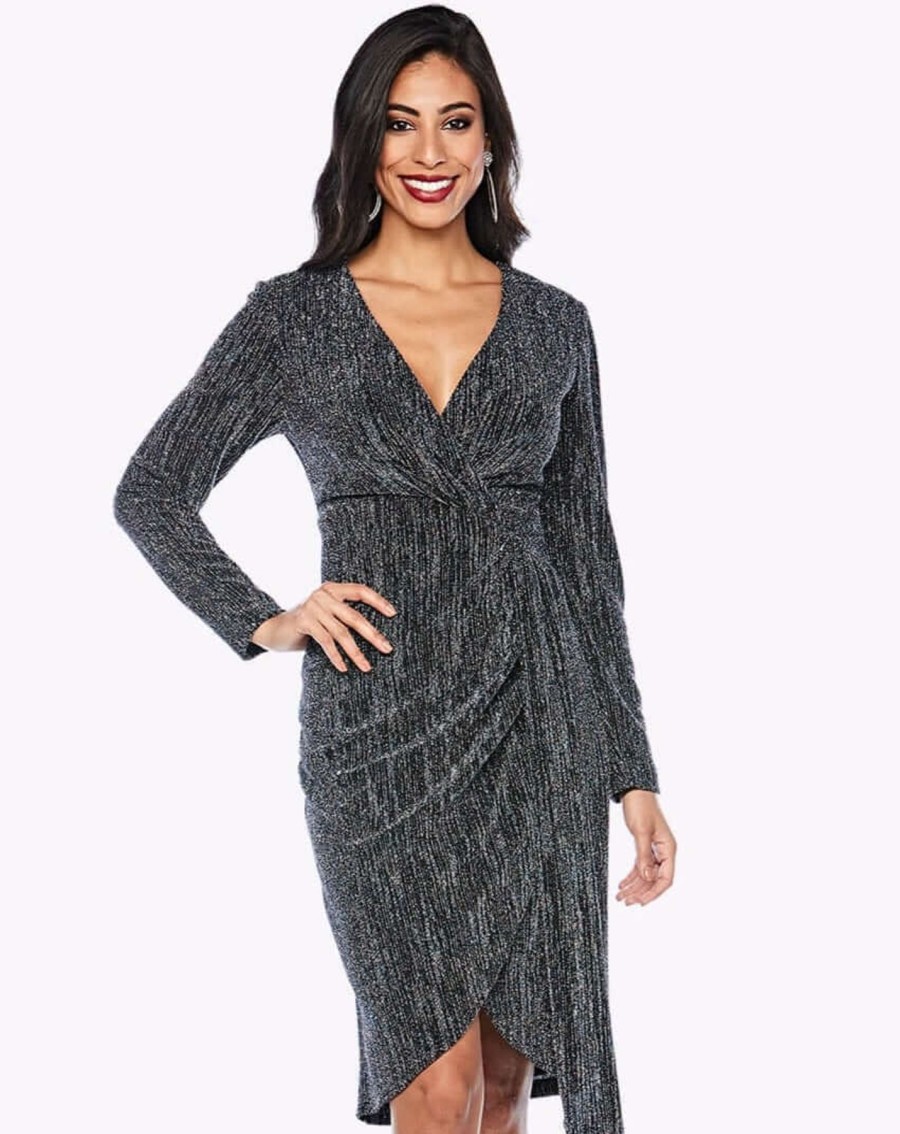 Women Zaliea | Zaliea Sparkle Dress In Midnight