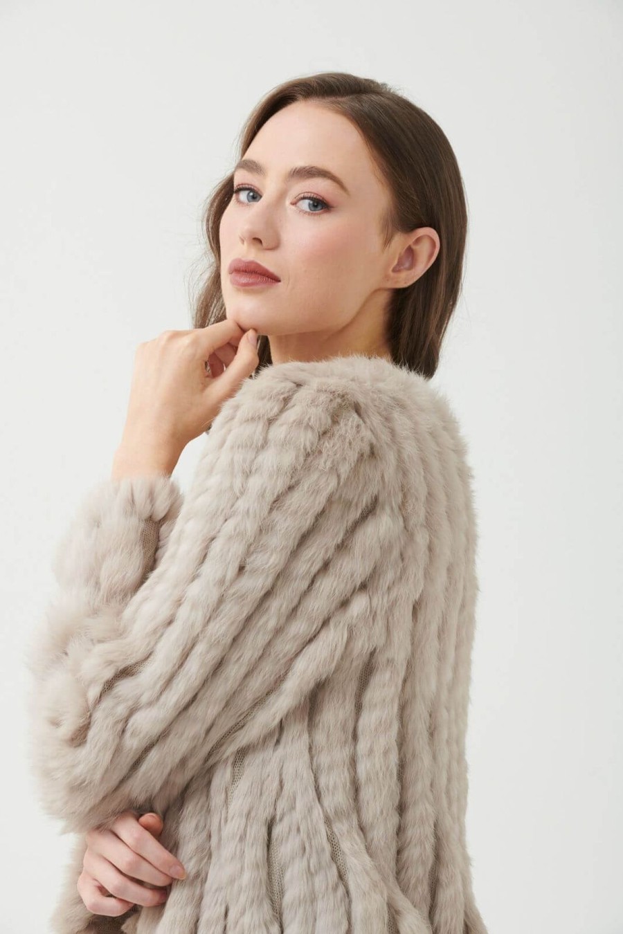 Women 365 Days | 365 Days Rabbit Fur Short Jacket In Stone