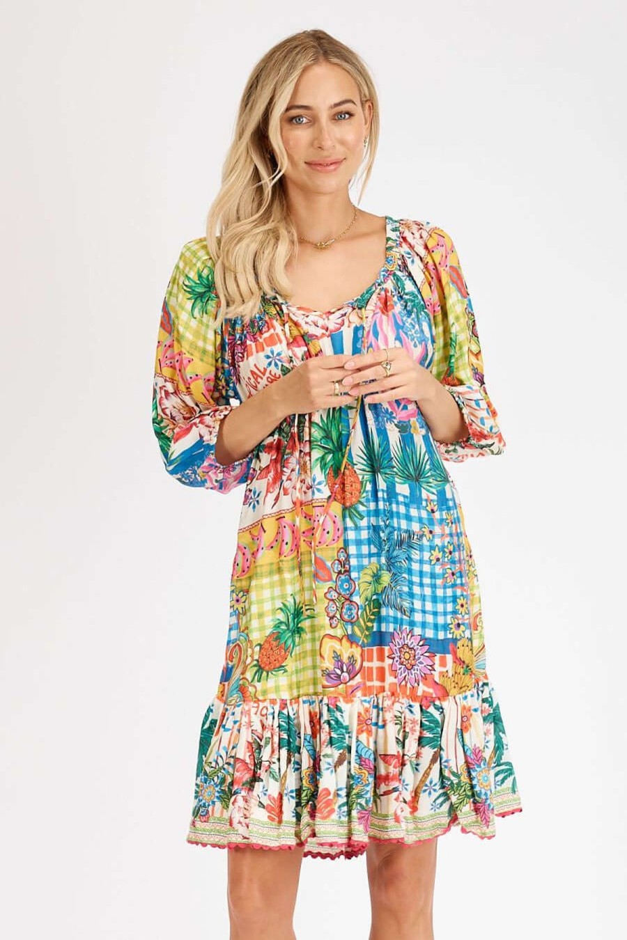 Women Lula Life | Lula Life Tropical Shirred Dress