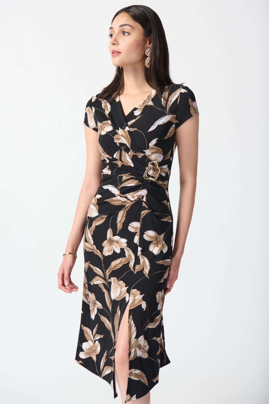 Women Joseph Ribkoff | Joseph Ribkoff Fit & Flare Dress In Black Floral 242190