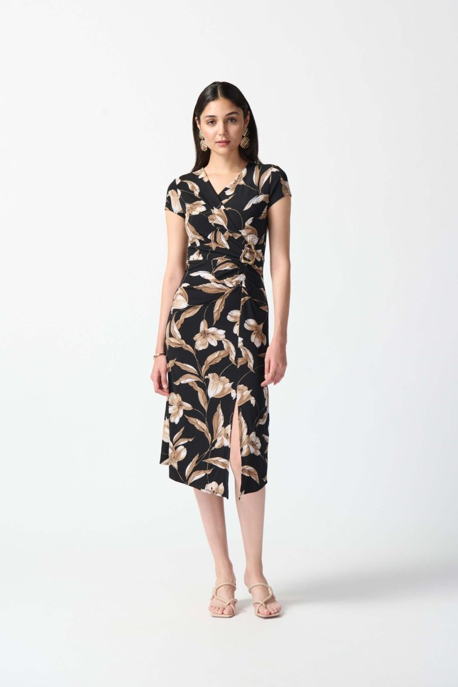 Women Joseph Ribkoff | Joseph Ribkoff Fit & Flare Dress In Black Floral 242190