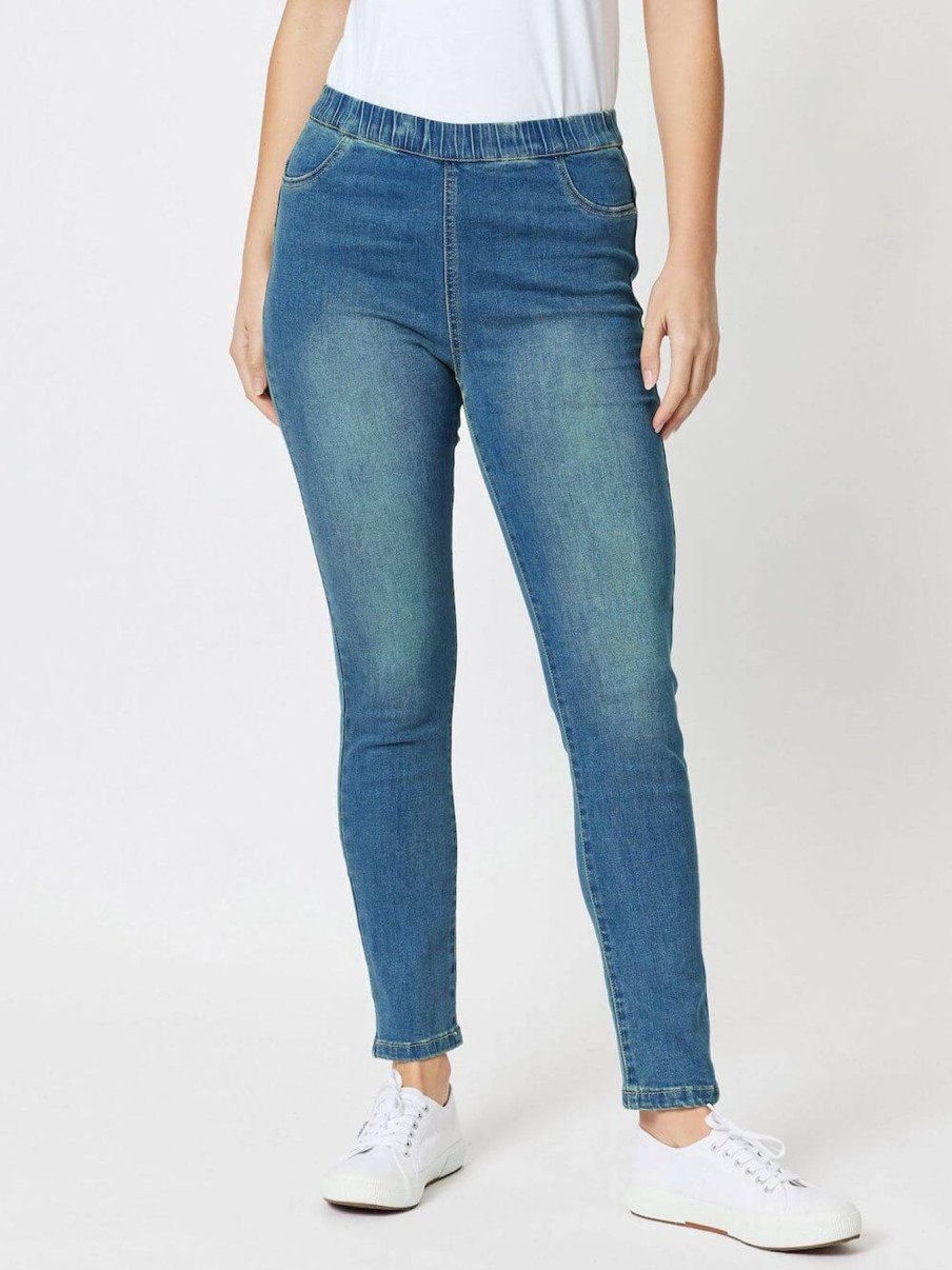 Women Threadz | Threadz Crop Stretch Jean In Denim