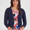 Women Vassalli | Vassalli Linen Mix Knit Cardi In Ink