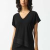 Women Joseph Ribkoff | Joseph Ribkoff Guipure Trim Top In Black 242132