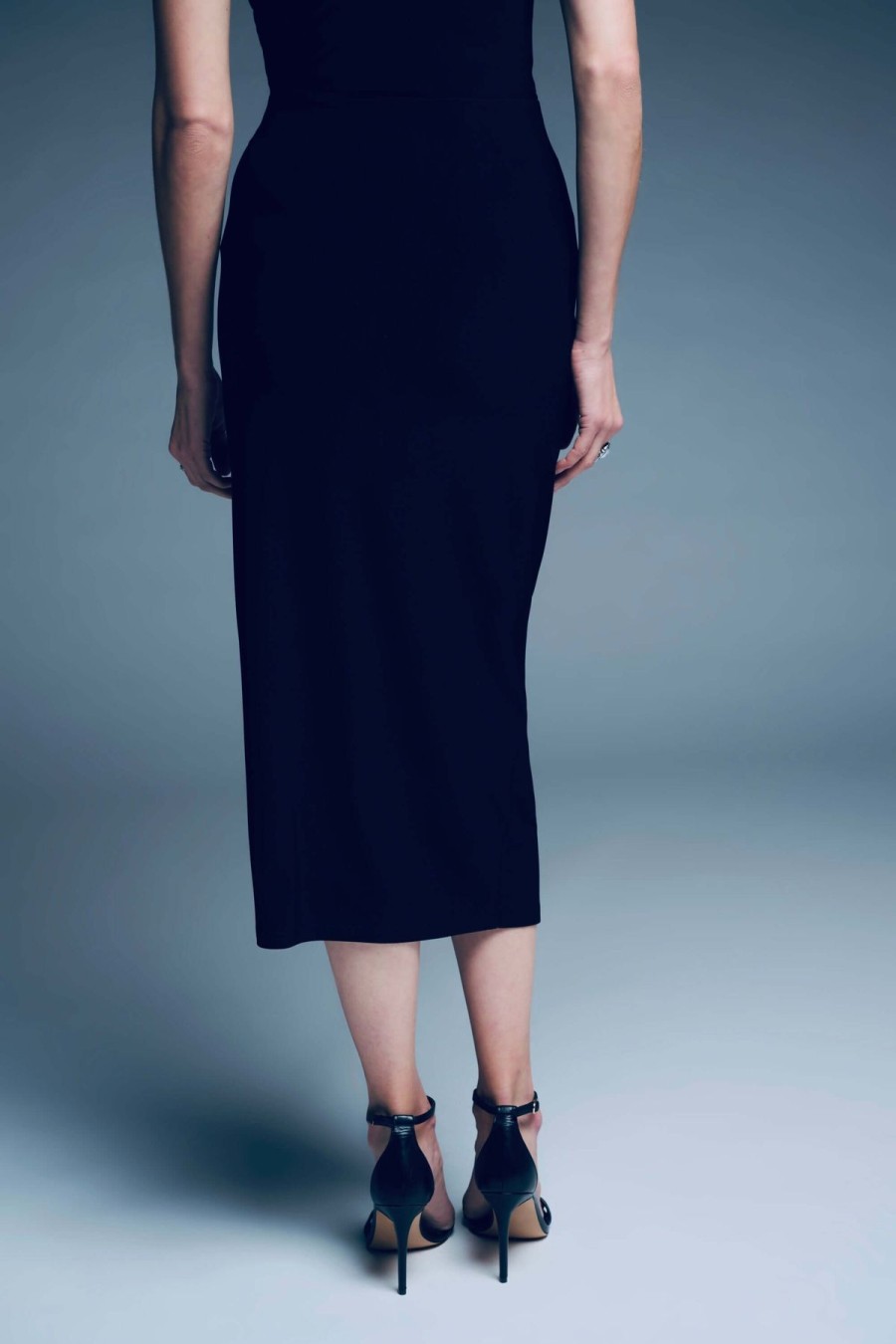 Women Joseph Ribkoff | Signature By Joseph Ribkoff Faux Wrap Skirt In Midnight 223758