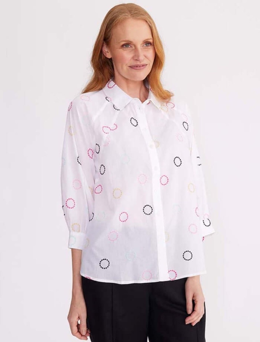 Women Yarra Trail | Yarra Trail Circle Embroidered Shirt