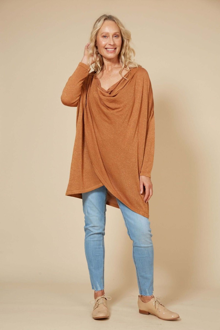 Women Eb & Ive | Eb & Ive Tyra Cowl Knit In Caramel