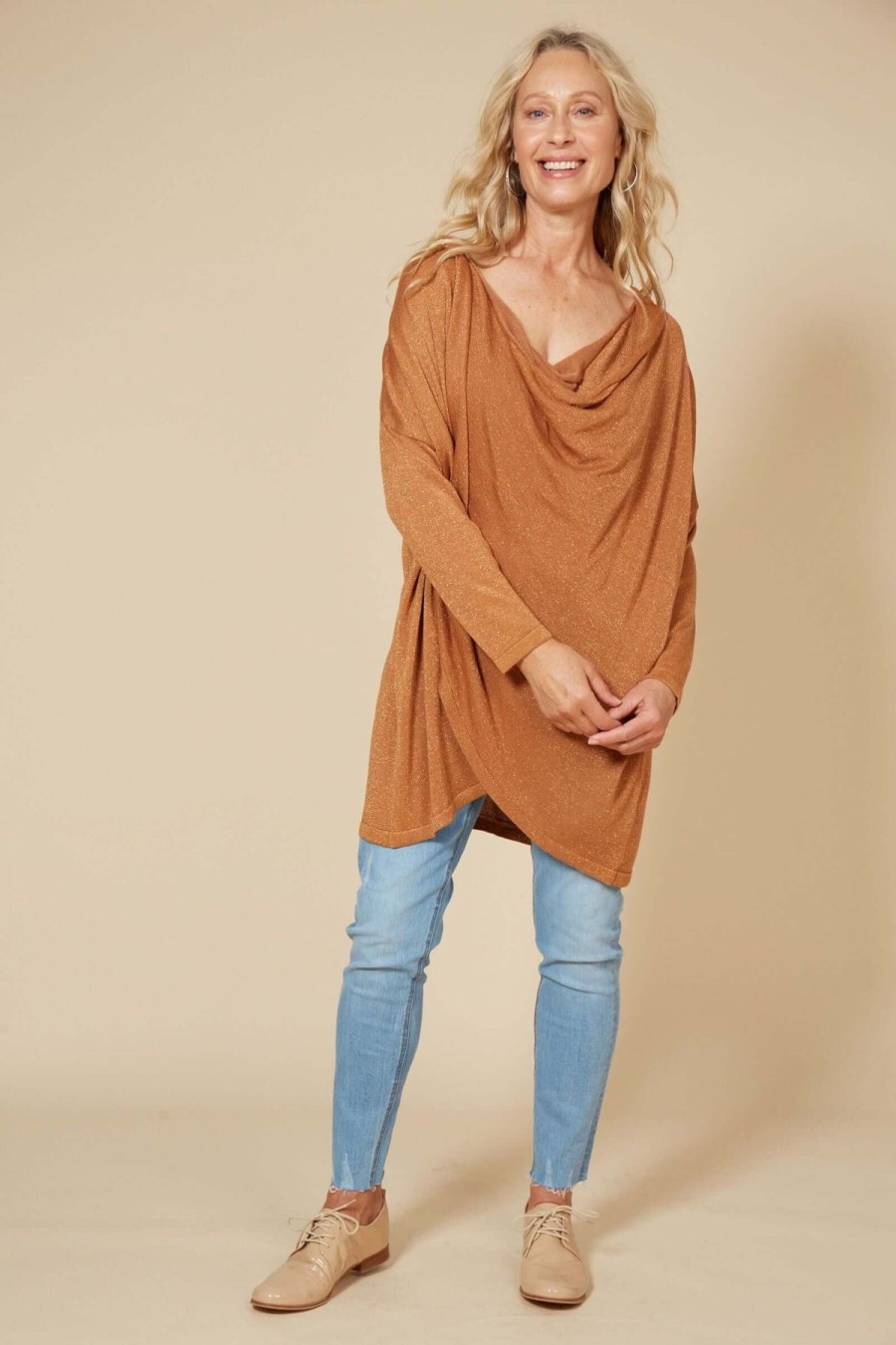 Women Eb & Ive | Eb & Ive Tyra Cowl Knit In Caramel