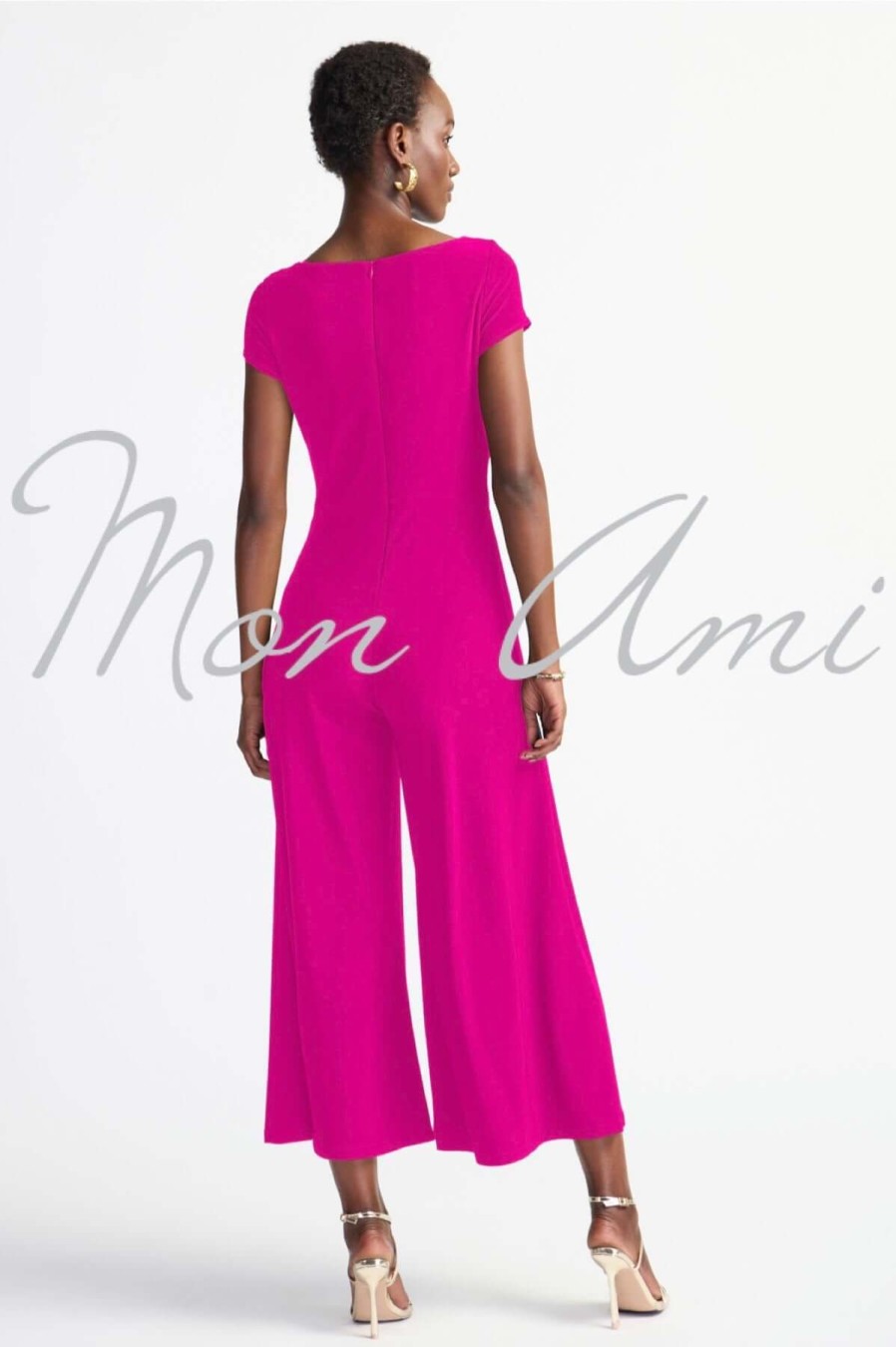 Women Joseph Ribkoff | Joseph Ribkoff Palazzo Jumpsuit In Ultra Pink 241274