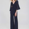 Women Joseph Ribkoff | Signature By Joseph Ribkoff Pleat Jumpsuit In Midnight 241782