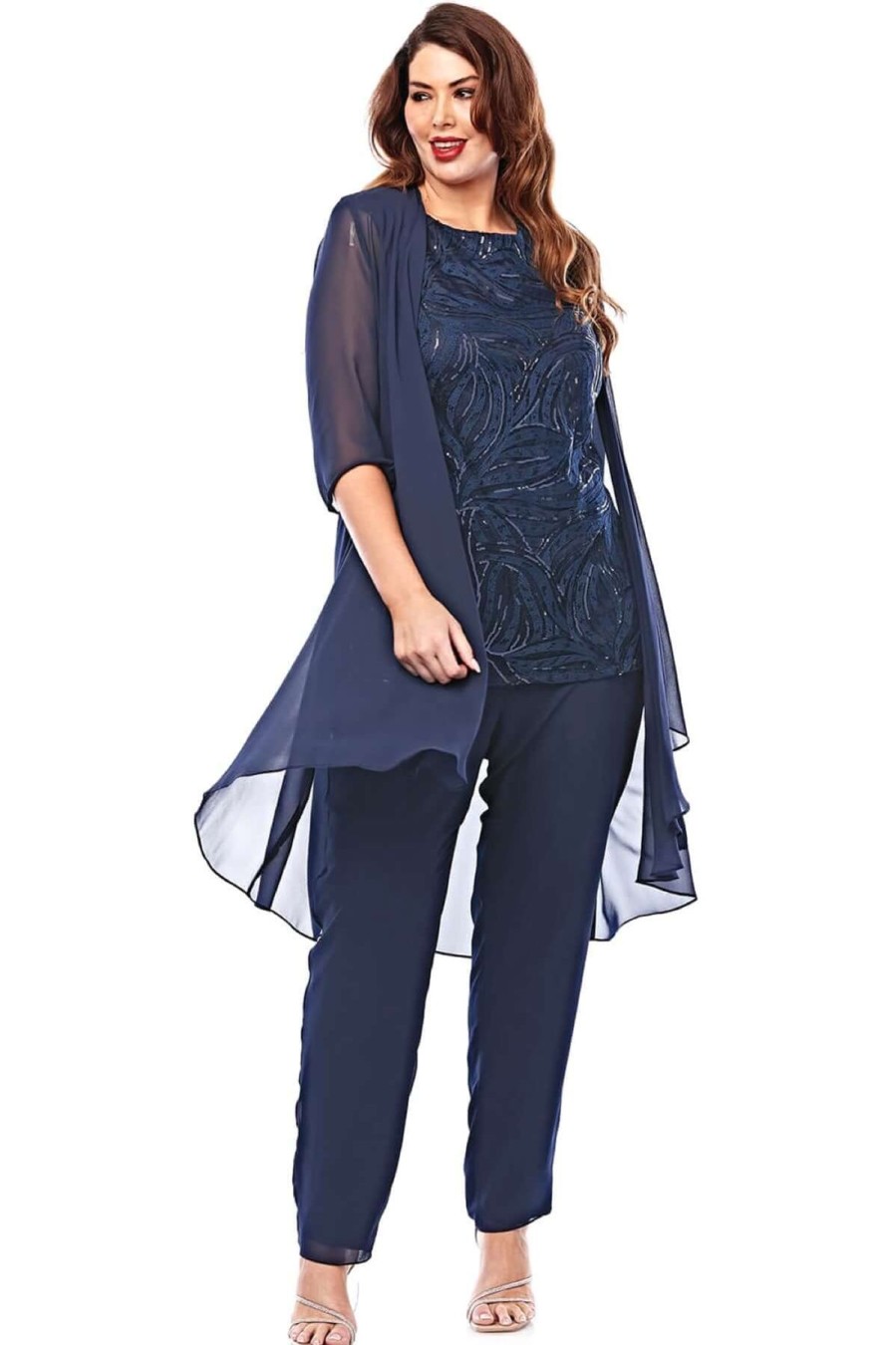 Women Layla Jones | Layla Jones Lace Pantsuit In Midnight