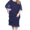 Women Layla Jones | Layla Jones Chiffon Layered Dress In Midnight