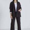 Women Marco Polo | Marco Polo Check Blazer In Black