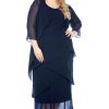 Women Layla Jones | Layla Jones Chiffon Dress & Jacket In Midnight