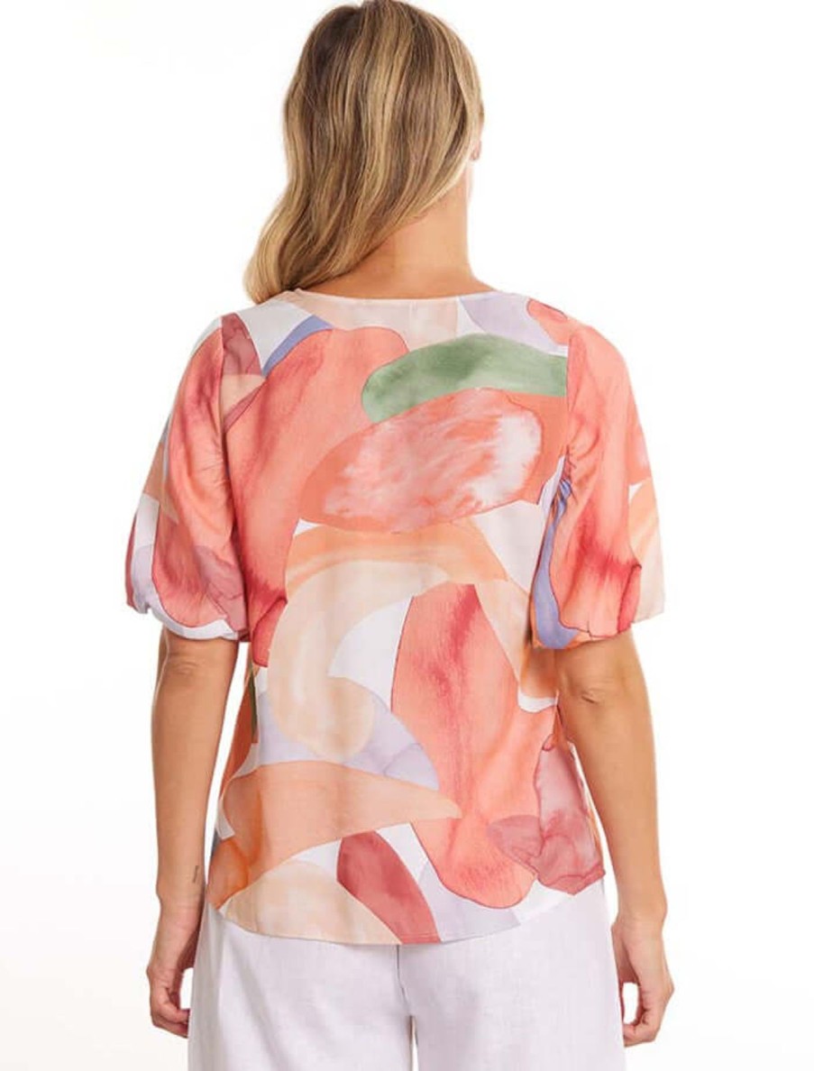 Women Marco Polo | Marco Polo Elbow Top In Abstract Motion