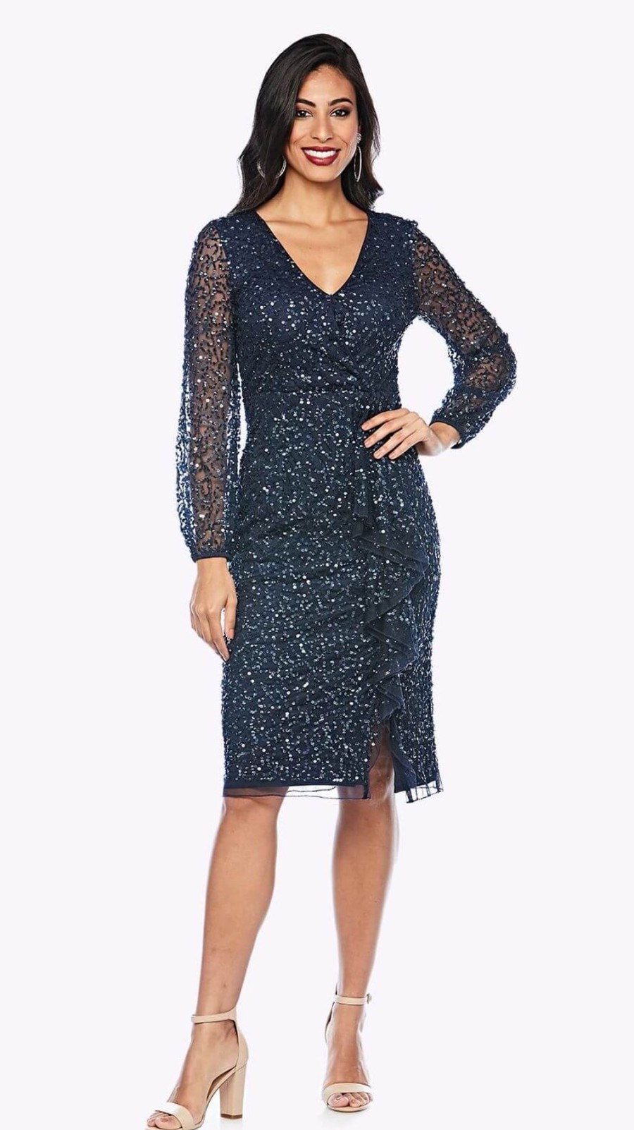 Women Zaliea | Zaliea Sequin Dress In Midnight