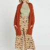 Women Sass | Sass Erin Cable Knit Cardi In Burnt Orange