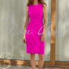 Women Joseph Ribkoff | Joseph Ribkoff Lux Twill Buckle Dress In Ultra Pink 242151