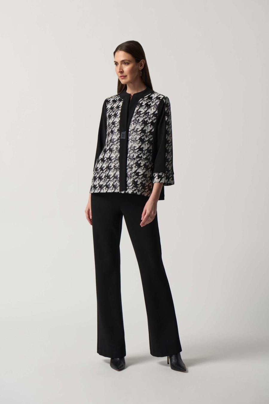 Women Joseph Ribkoff | Joseph Ribkoff Colour-Block Jacket In Black & White 233157