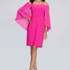 Women Joseph Ribkoff | Signature By Joseph Ribkoff Pleat Dress In Shocking Pink 241781