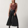 Women Joseph Ribkoff | Joseph Ribkoff Pleated Faux Leather Culotte In Black 233109