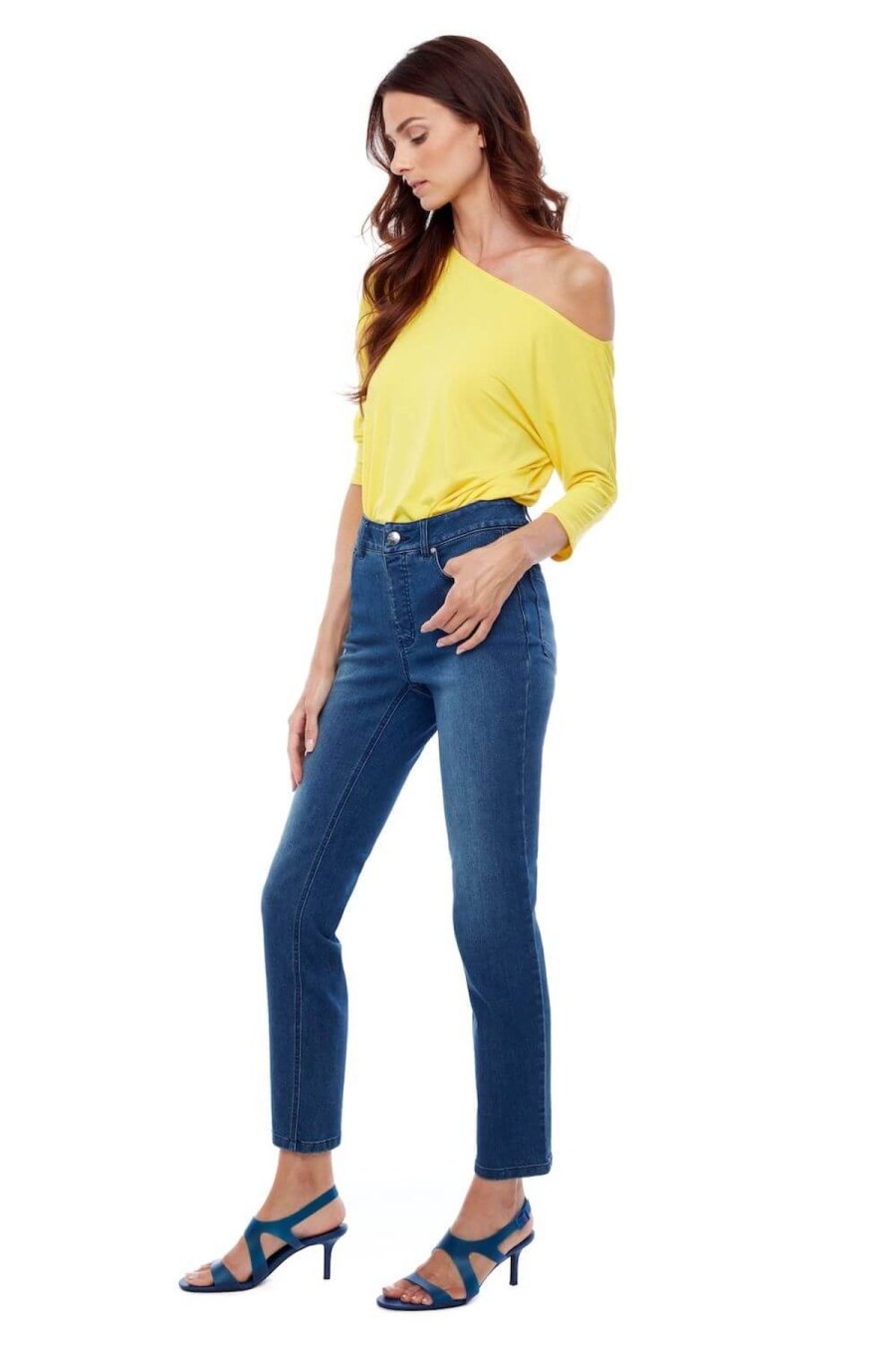 Women Up | Up Up Dated Denim Jean In Medium Blue