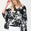 Women Joseph Ribkoff | Joseph Ribkoff Floral Poncho In Black Vanilla 241170