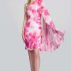 Women Joseph Ribkoff | Signature By Joseph Ribkoff Chiffon Floral Dress In Vanilla Pink 242716