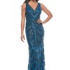 Women Zaliea | Zaliea Beaded Gown In Sapphire