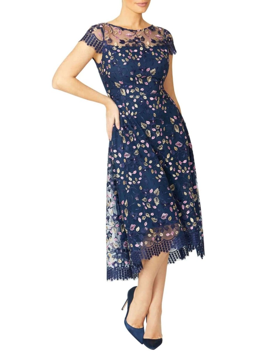 Women Anthea Crawford | Anthea Crawford Stellar Dress In Purple Navy