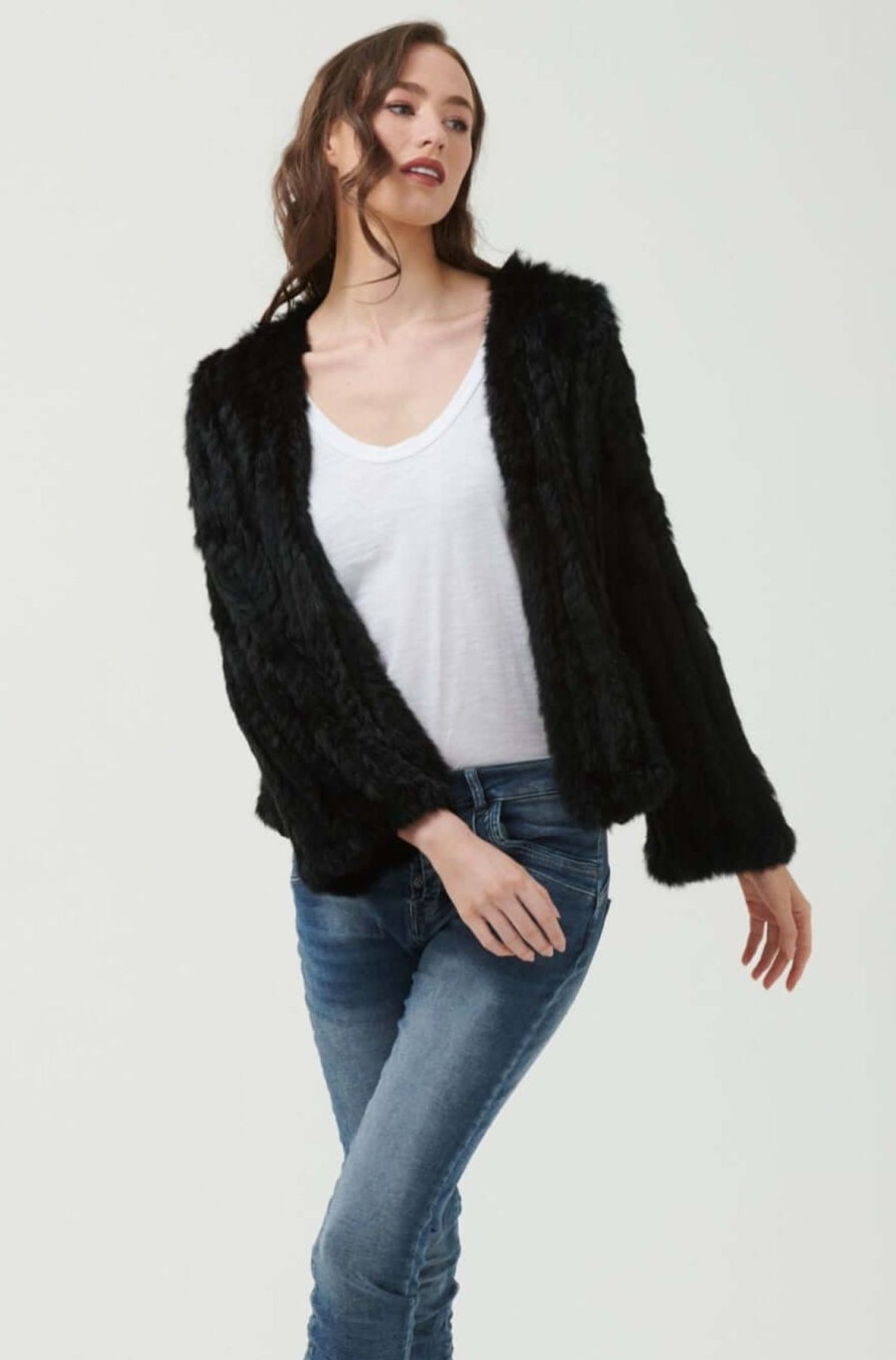 Women 365 Days | 365 Days Rabbit Fur Short Jacket In Black