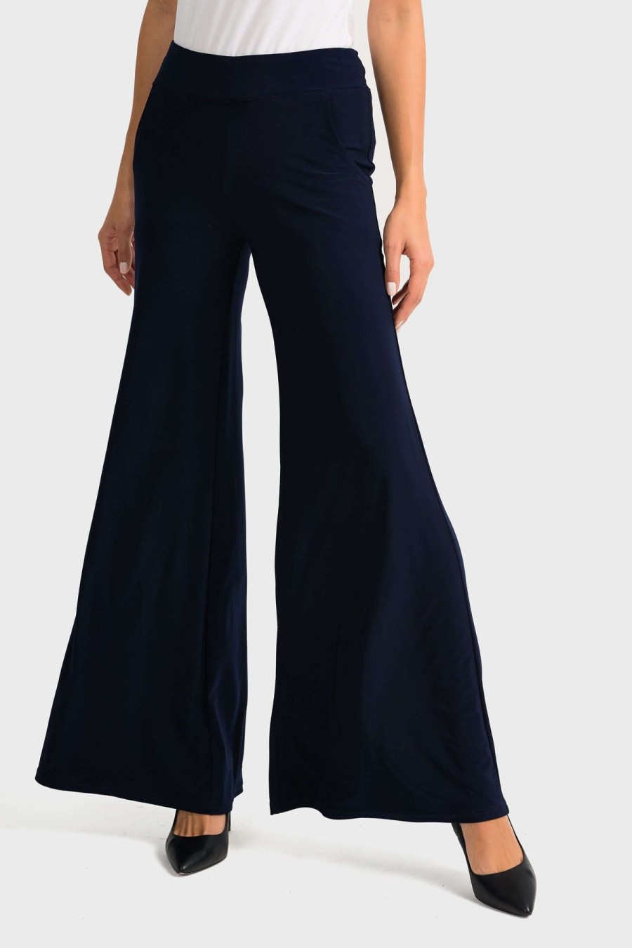 Women Joseph Ribkoff | Joseph Ribkoff Classic Palazzo Pant In Midnight 161096