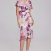 Women Joseph Ribkoff | Signature By Joseph Ribkoff Floral Dress In Vanilla 241732