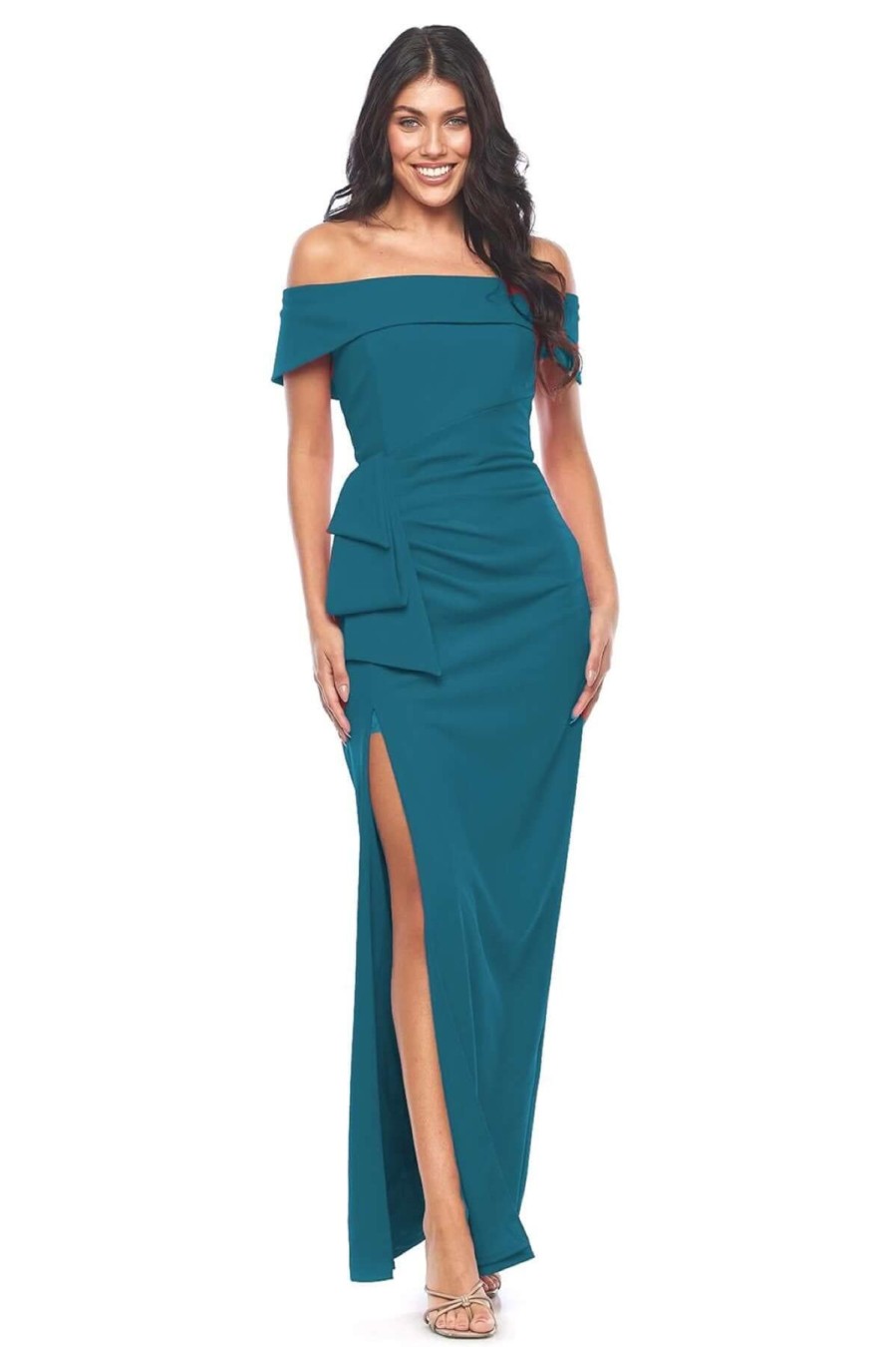 Women Zaliea | Zaliea Draped Gown In Sherwood