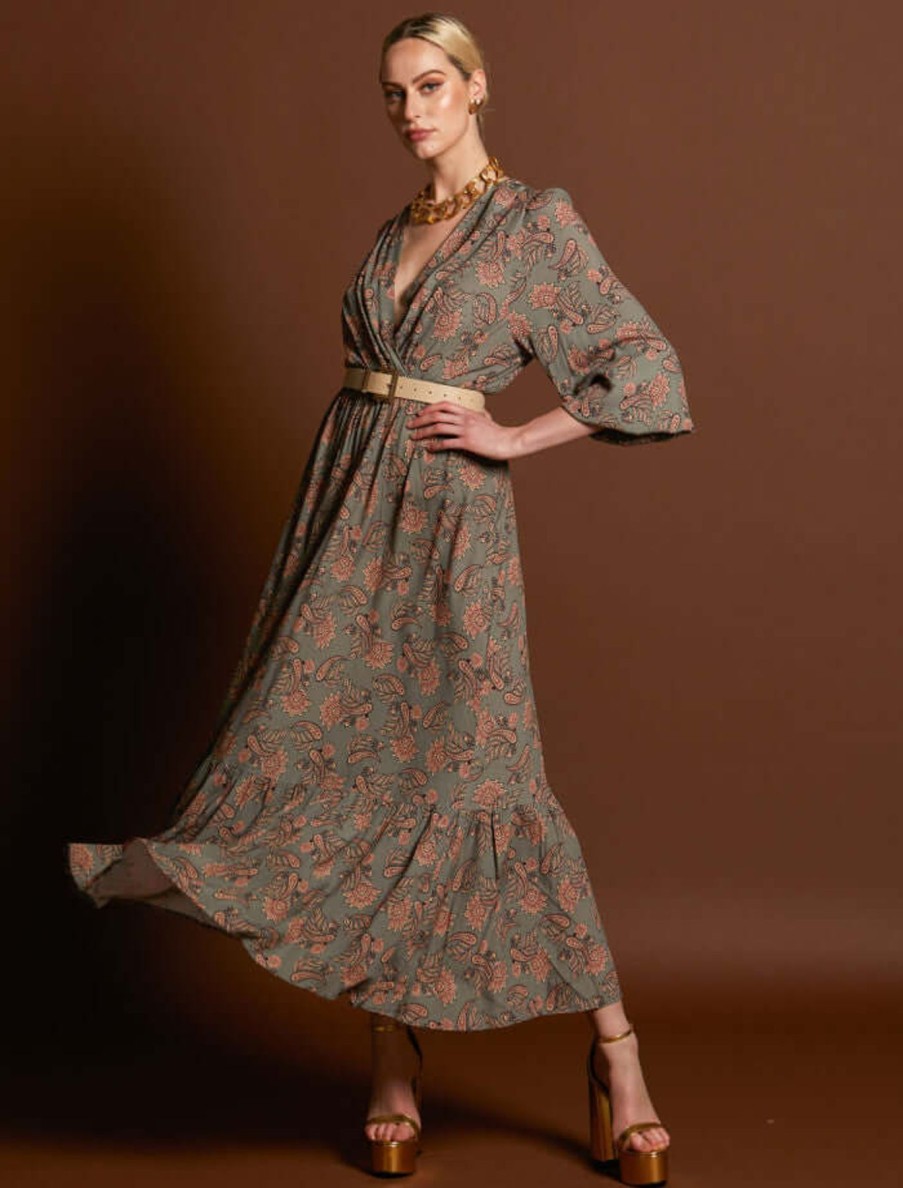 Women Fate & Becker | Fate & Becker Everywhere Boho Tiered Maxi In Vintage Paisely