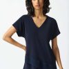 Women Joseph Ribkoff | Joseph Ribkoff Guipure Trim Top In Midnight 242132