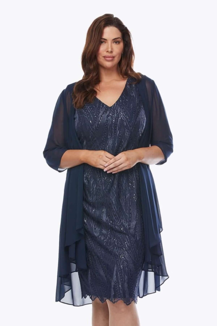 Women Layla Jones | Layla Jones Sequin Dress & Jacket In Midnight