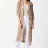 Women Joseph Ribkoff | Joseph Ribkoff Lurex Knit Cardi In Champagne 242902