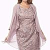 Women Layla Jones | Layla Jones Embroidered Lace Dress & Jacket In Rose