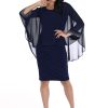 Women Frank Lyman | Lyman By Frank Lyman Cape Dress In Midnight 248148