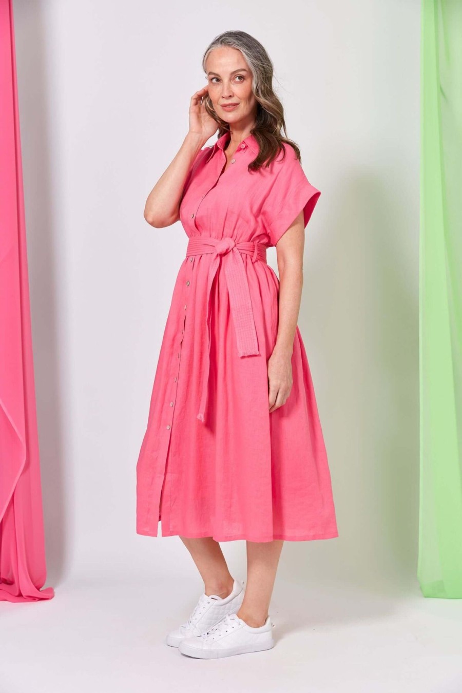 Women Eb & Ive | Eb & Ive La Vie Shirt Dress In Candy