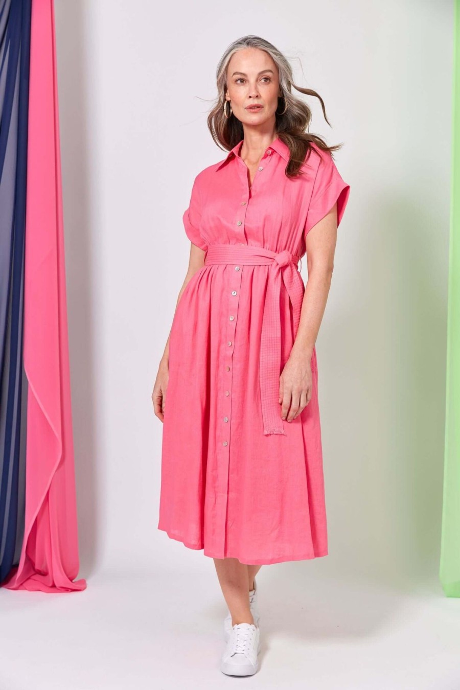 Women Eb & Ive | Eb & Ive La Vie Shirt Dress In Candy