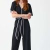 Women Joseph Ribkoff | Joseph Ribkoff Scuba Crepe Jumpsuit In Black Vanilla 242082