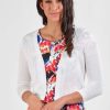 Women Vassalli | Vassalli Linen Mix Knit Cardi In White